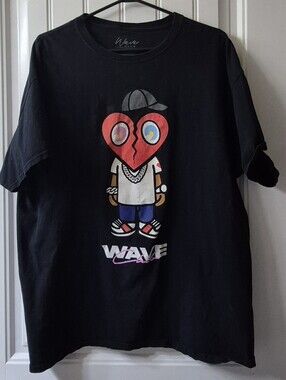 Mens Vintage Wave Club Sound Wave T Shirt Size XL